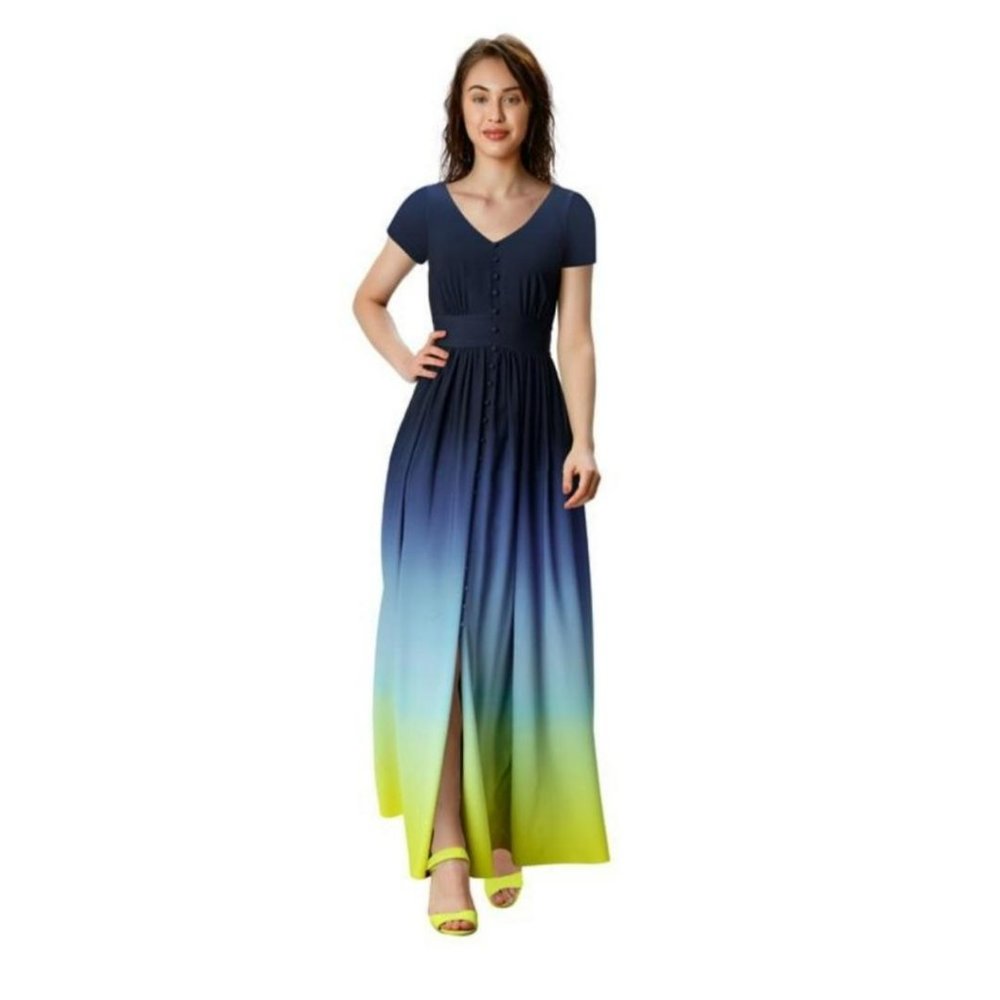 NWOT Ombre Print Crepe Maxi Dress